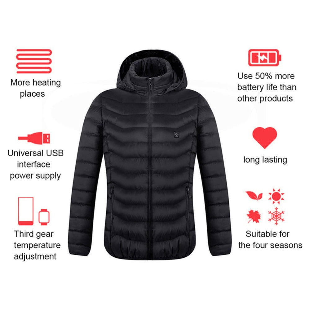 TEKLO USB Heated Winter Jacket – Elektrische Warmtejas voor Heren